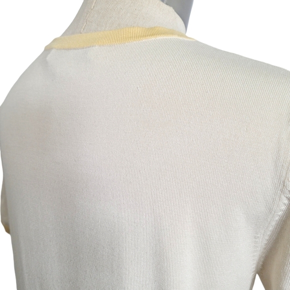 Pendleton Silk Blend Short Sleeve Ringer Tee T-Shirt Womens Size S Petite Yellow - Picture 5 of 9